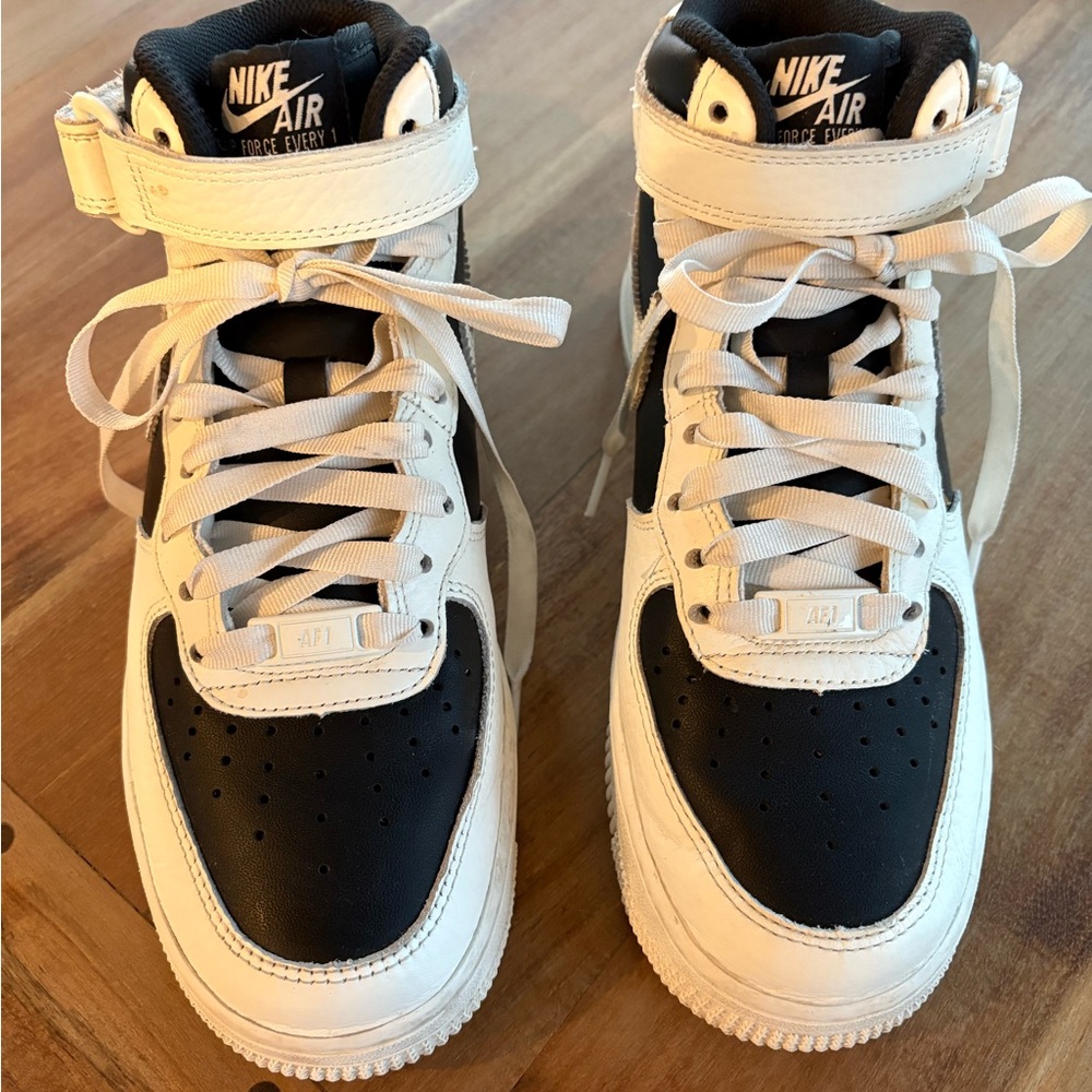 Nike Air Force One Black and White High-Top Sneakers